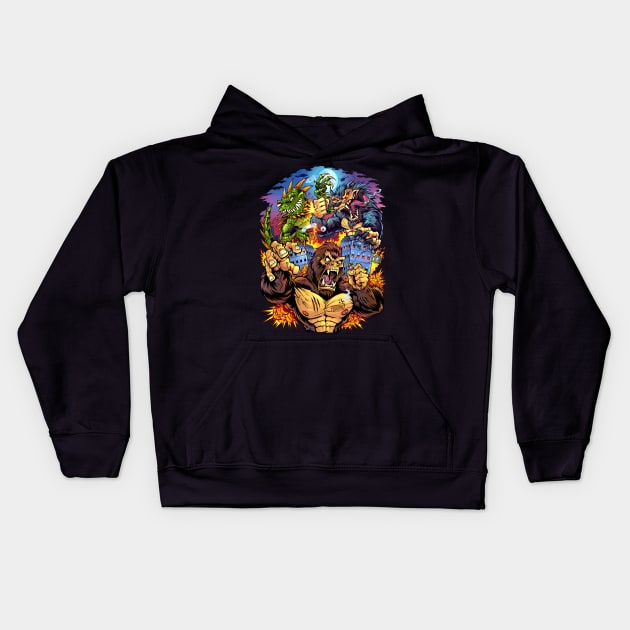 Rampage Arcade Tribute Kids Hoodie by FlylandDesigns